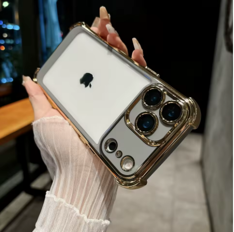 iPhone 17 Series Luxury Plating Armor Bumper Soft Shockproof Protective Cover