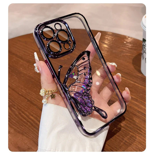 iPhone 15 Series Luxury 3D Glitter Butterfly Cute Case