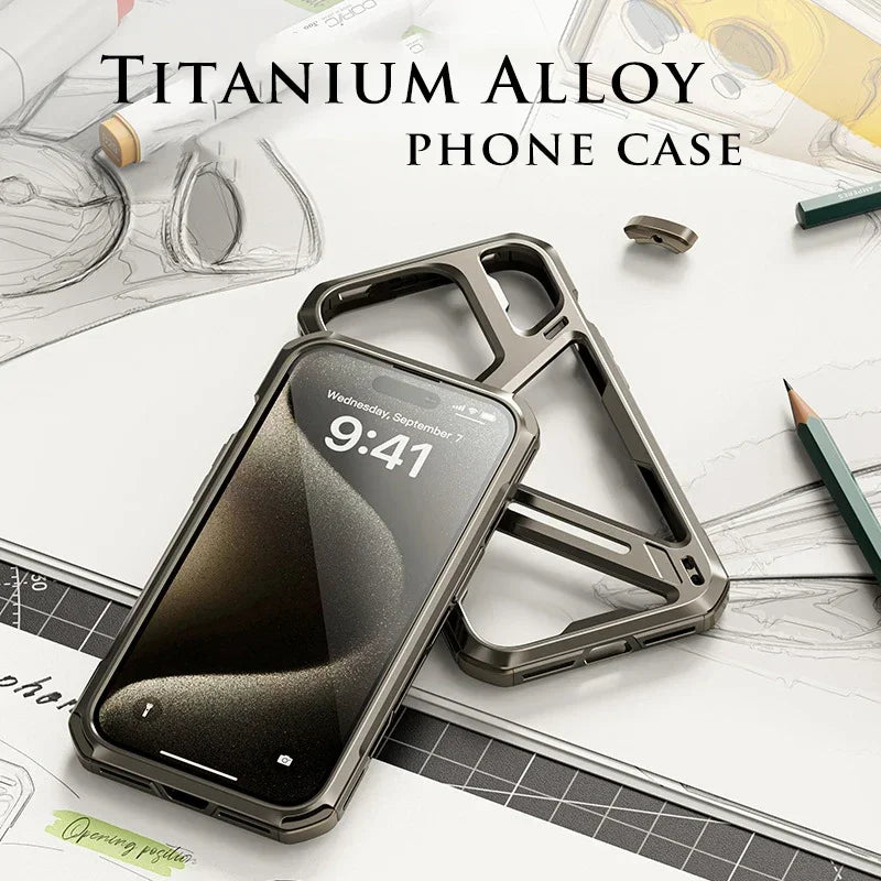 iPhone 15 Series Metal Hollow Armor Cover