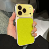 iPhone 16/17 Series Stylish Leather Texture Logo Case